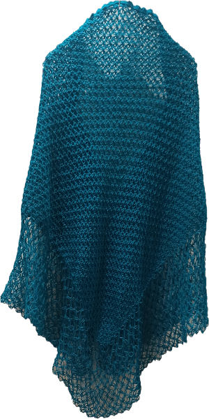 روسری سه گوش بافتنی محلی، اشارپ طرح ساده و زیبا آبی