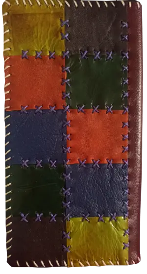 کیف چرم سنتی تیکه دوزی رنگی